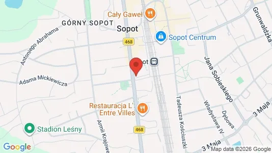 Apartments for rent i Sopot - kort over placeringen