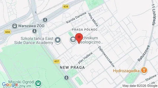 Apartments for rent i Warszawa Praga-Północ - kort over placeringen