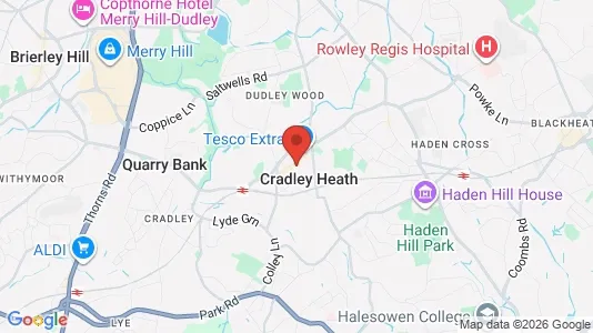 Houses for rent i Cradley Heath - West Midlands - kort over placeringen