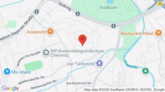 Apartments for rent i Chemnitz - kort over placeringen