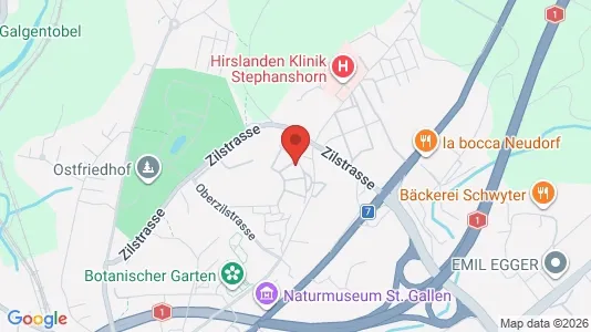 Apartments for rent i Sankt Gallen - kort over placeringen