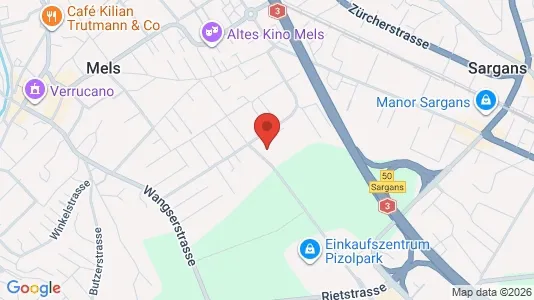 Apartments for rent i Sarganserland - kort over placeringen