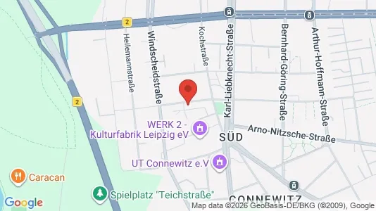 Apartments for rent i Leipzig - kort over placeringen