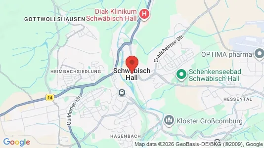 Apartments for rent i Schwäbisch Hall - kort over placeringen