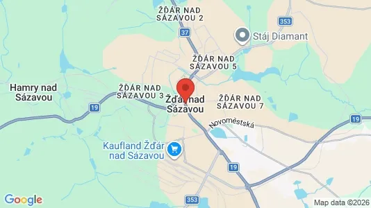 Apartments for rent i Žďár nad Sázavou - kort over placeringen
