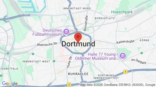 Apartments for rent i Dortmund - kort over placeringen