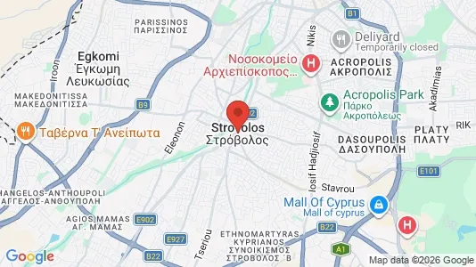 Apartments for rent i Nicosia Strovolos - kort over placeringen