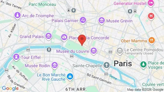 Apartments for rent i Paris 1er arrondissement - kort over placeringen
