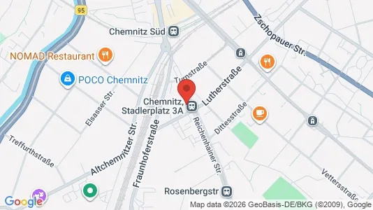 Apartments for rent i Chemnitz - kort over placeringen