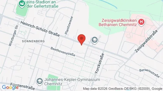 Apartments for rent i Chemnitz - kort over placeringen