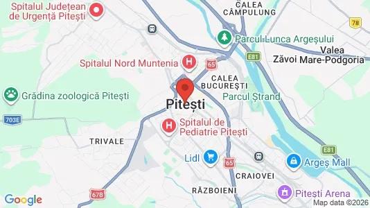 Apartments for rent i Piteşti - kort over placeringen
