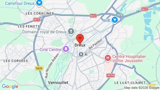 Apartments for rent i Dreux - kort over placeringen