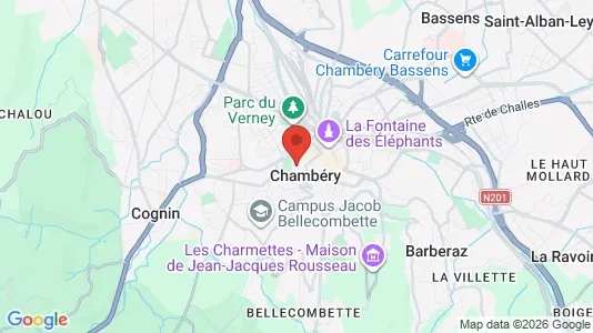 Apartments for rent i Chambéry - kort over placeringen
