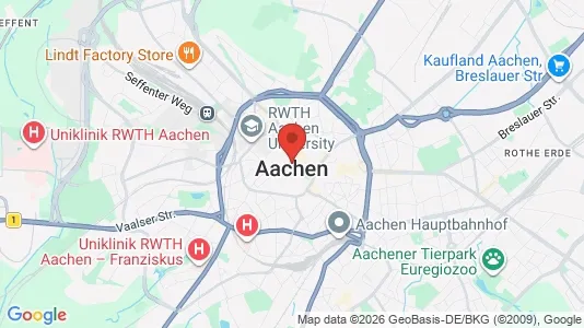 Apartments for rent i Aachen - kort over placeringen
