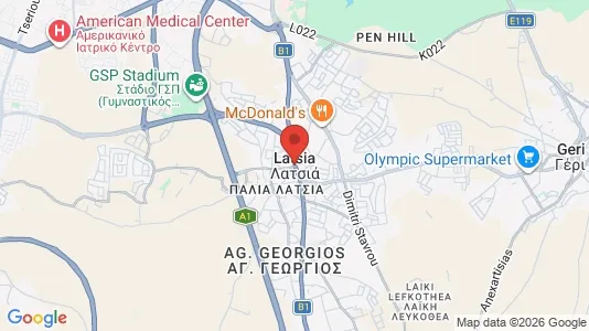 Houses for rent i Nicosia Latsia - kort over placeringen