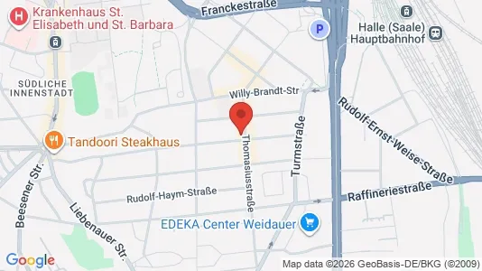 Apartments for rent i Halle (Saale) - kort over placeringen
