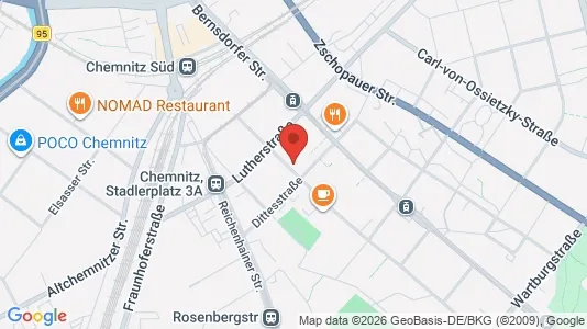 Apartments for rent i Chemnitz - kort over placeringen