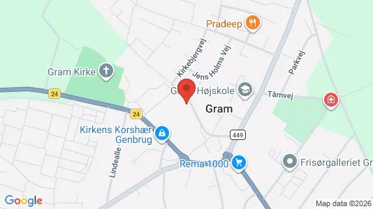 Apartments for rent i Gram - kort over placeringen