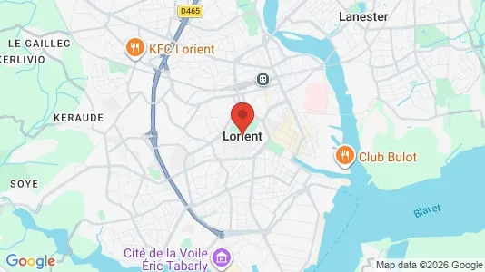 Apartments for rent i Lorient - kort over placeringen