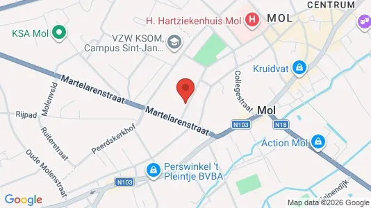Apartments for rent i Mol - kort over placeringen