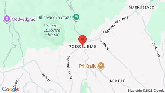 Apartments for rent i Zagreb Podsljeme - kort over placeringen