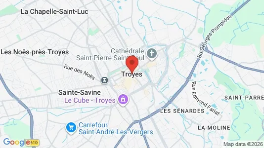 Apartments for rent i Troyes - kort over placeringen