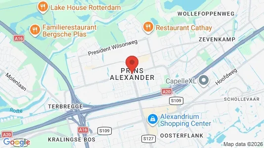 Houses for rent i Rotterdam Prins Alexander - kort over placeringen