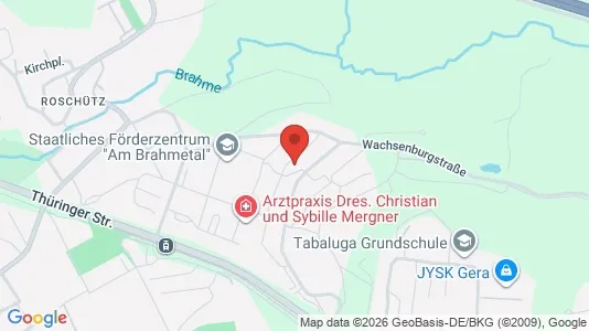 Apartments for rent i Gera - kort over placeringen