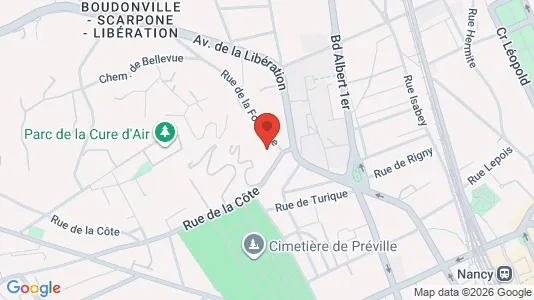 Apartments for rent i Nancy - kort over placeringen
