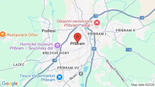 Apartments for rent i Příbram - kort over placeringen