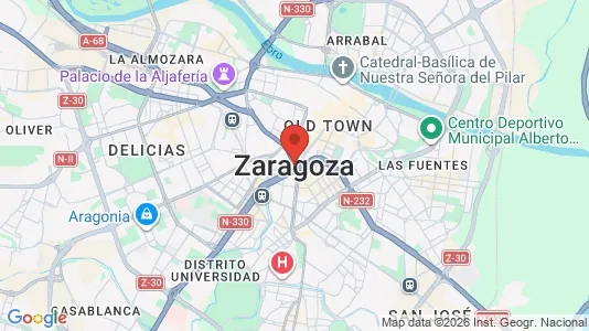 Apartments for rent i Zaragoza - kort over placeringen
