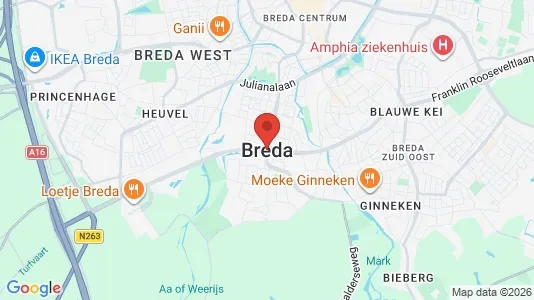 Apartments for rent i Breda - kort over placeringen