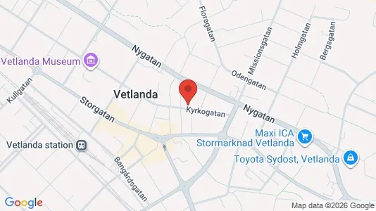 Apartments for rent i Vetlanda - kort over placeringen