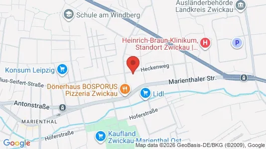 Apartments for rent i Zwickau - kort over placeringen