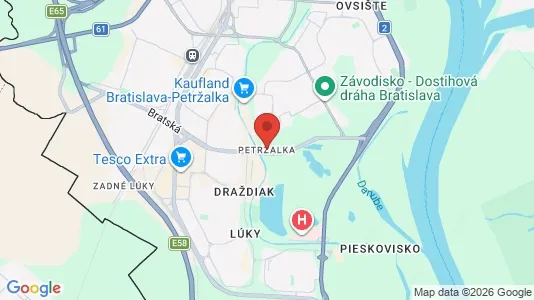 Apartments for rent i Bratislava Petržalka - kort over placeringen