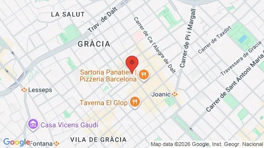 Apartments for rent i Barcelona Gràcia - kort over placeringen