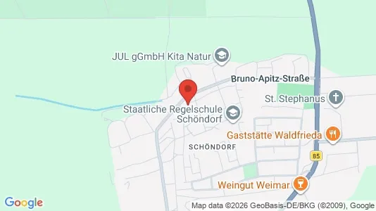Apartments for rent i Weimar - kort over placeringen