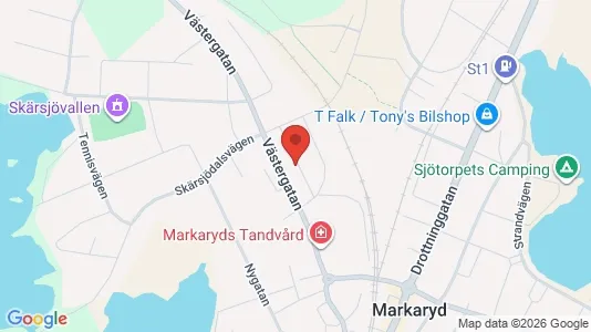 Apartments for rent i Markaryd - kort over placeringen