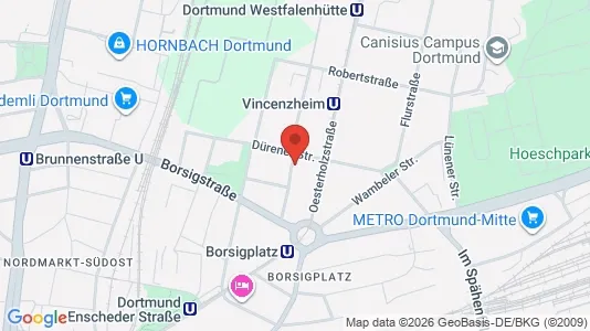 Apartments for rent i Dortmund - kort over placeringen