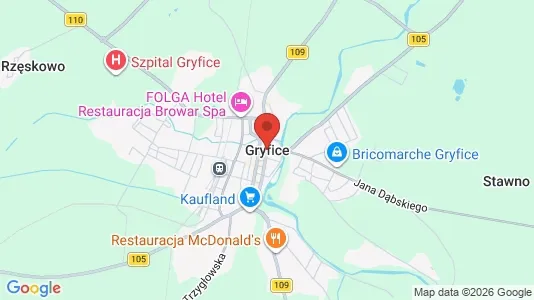 Apartments for rent i Gryficki - kort over placeringen
