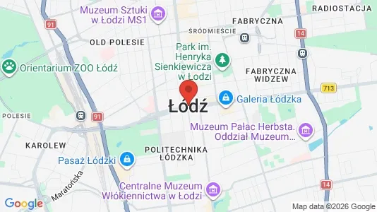 Apartments for rent i Łódź - kort over placeringen