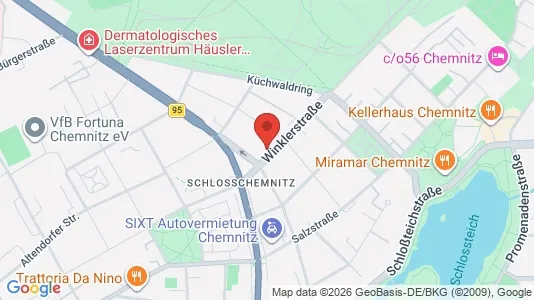 Apartments for rent i Chemnitz - kort over placeringen