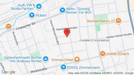 Apartments for rent i Chemnitz - kort over placeringen