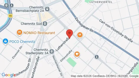 Apartments for rent i Chemnitz - kort over placeringen
