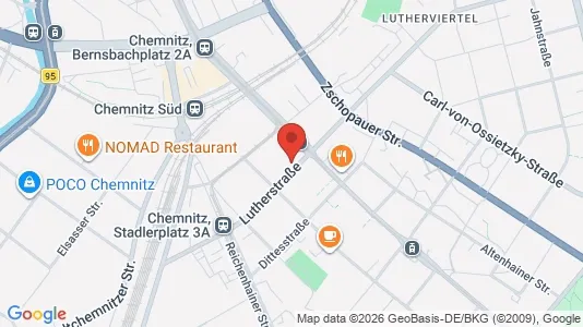 Apartments for rent i Chemnitz - kort over placeringen