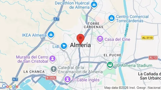 Apartments for rent i Almería - kort over placeringen