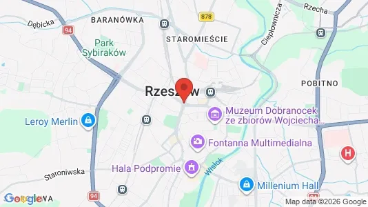 Apartments for rent i Rzeszów - kort over placeringen