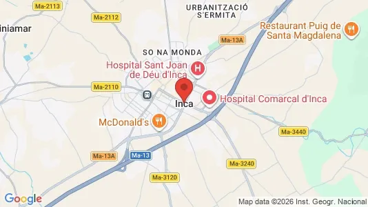 Apartments for rent i Inca - kort over placeringen