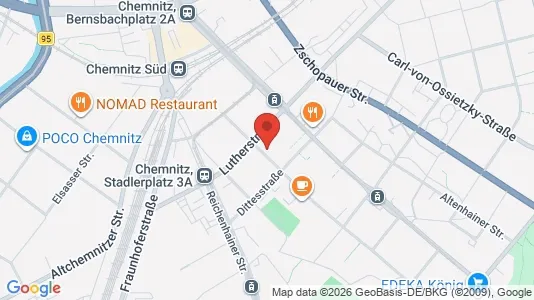 Apartments for rent i Chemnitz - kort over placeringen