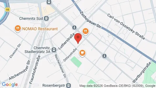 Apartments for rent i Chemnitz - kort over placeringen